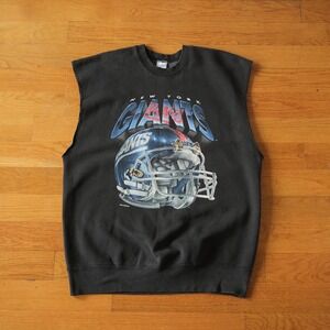 Salem Sportswear New York Giants Sweatshirt Mens Black Cutoff 1994 Vintage XL